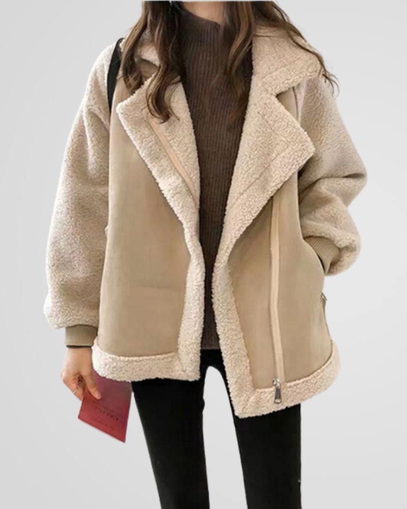 VALENTINA - Teddy winter coat with a luxurious suede look