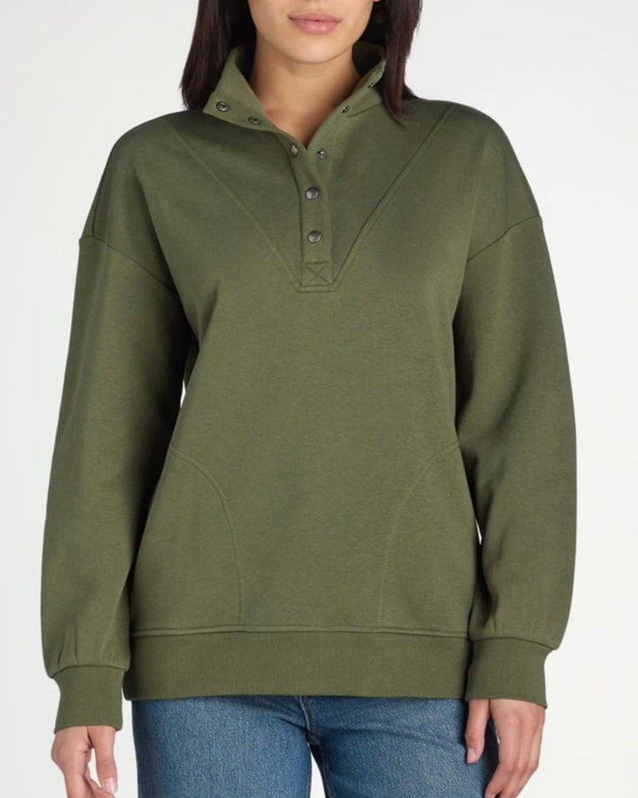 LOLIA - Neck Henley Pullover Sweatshirt