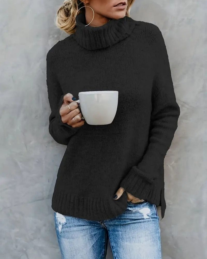 DEMMA - SLIT SLEEVE TURTLENECK SWEATER