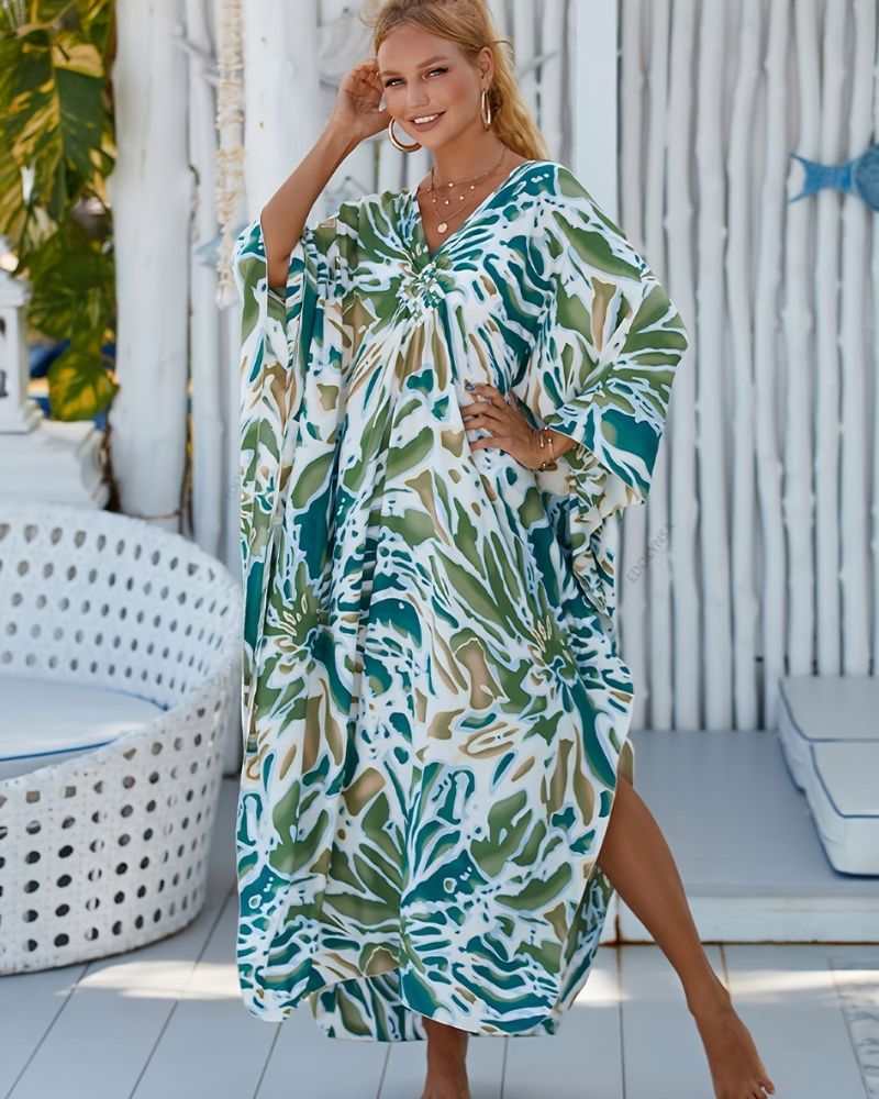 TROPICAL RESORT BAMBOO MAXI DRESS