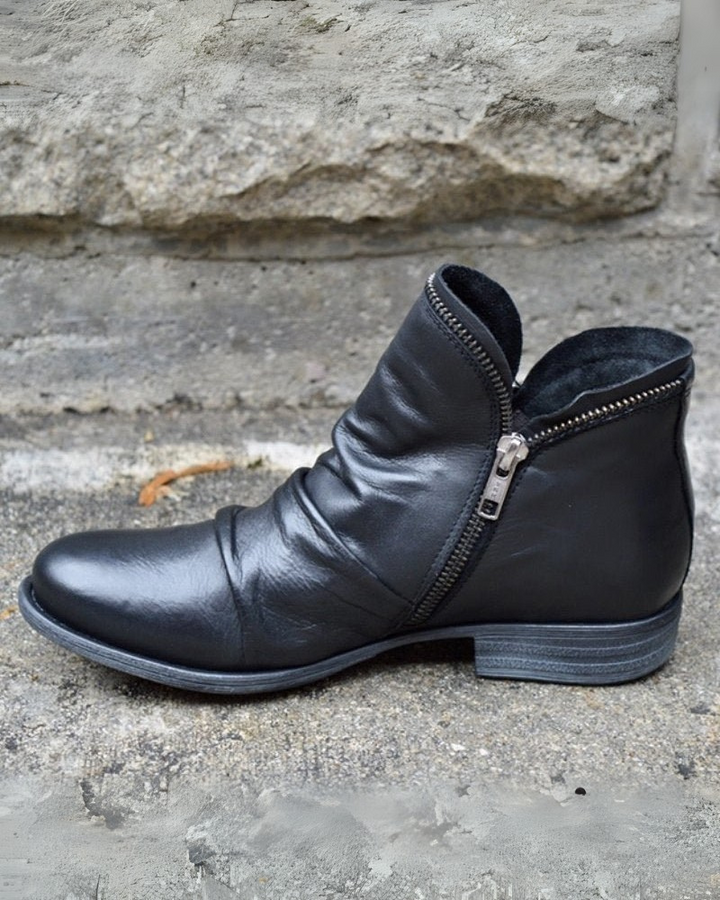 VIANELE - Leather boots with zip