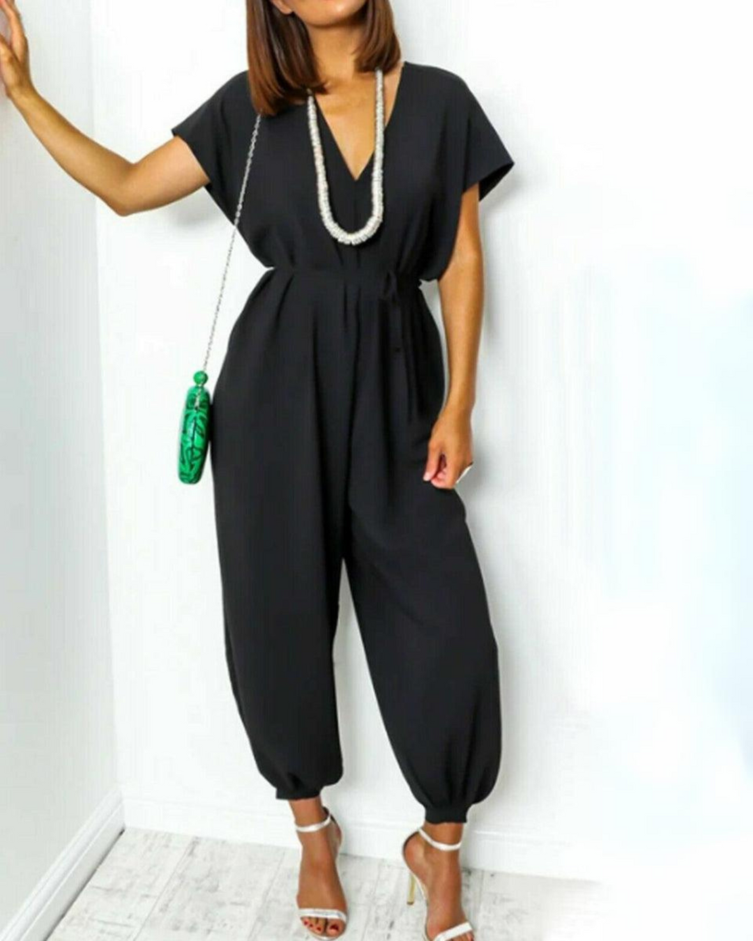 DENA - CASUAL V- NECK JUMPSUIT