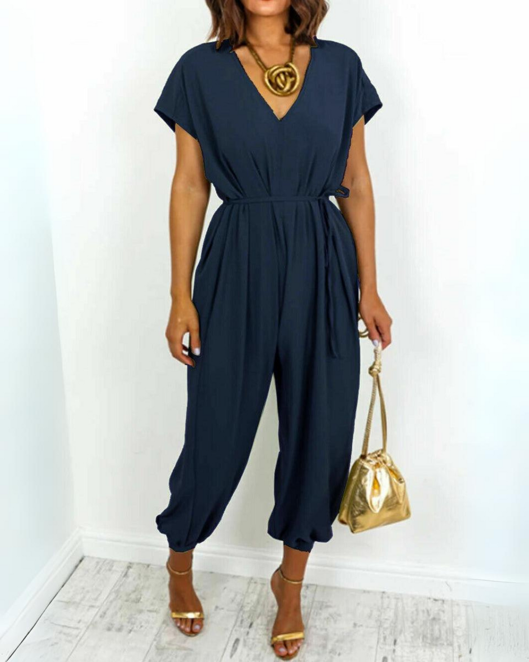 DENA - CASUAL V- NECK JUMPSUIT