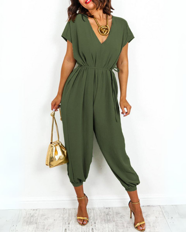 DENA - CASUAL V- NECK JUMPSUIT