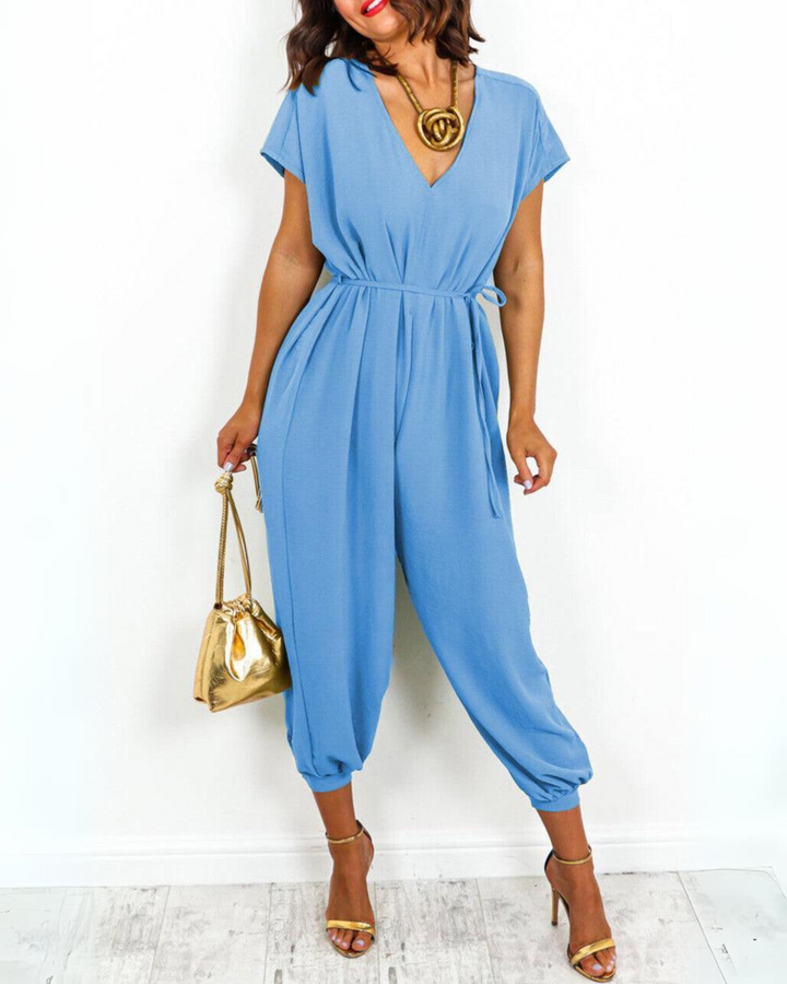 DENA - CASUAL V- NECK JUMPSUIT