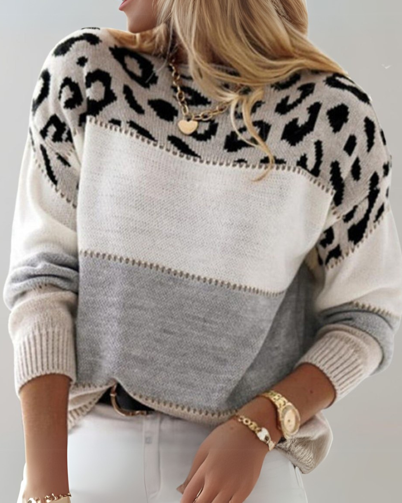 RIANA - Leopard Design Sweater