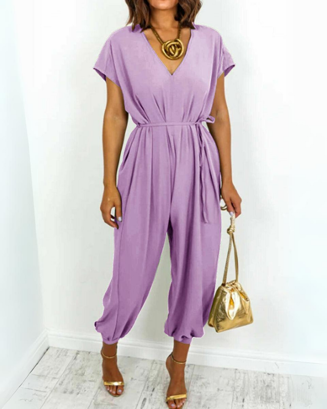 DENA - CASUAL V- NECK JUMPSUIT