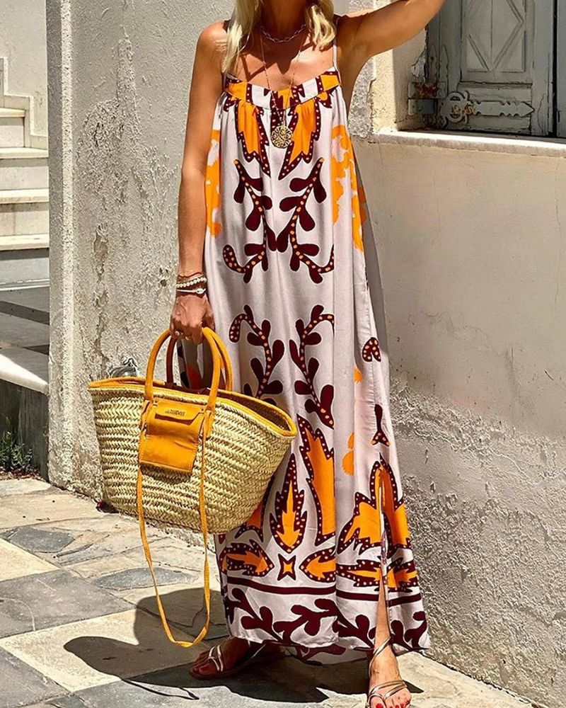 SILVANA - ETHNIC PRINTED LOOSE CAMI DRESS