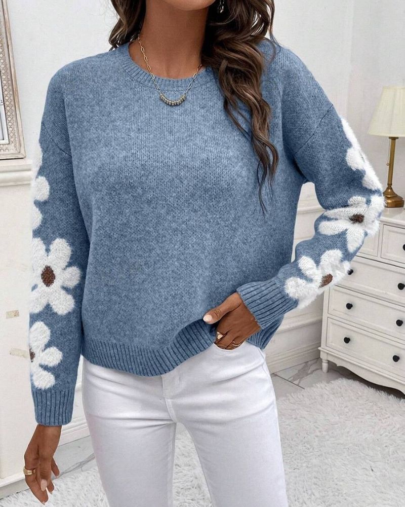 KAIEL - Knitted jumper with floral pattern