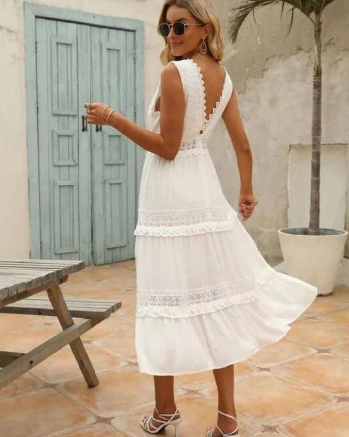 LUCIA - LACE DRESS IN V