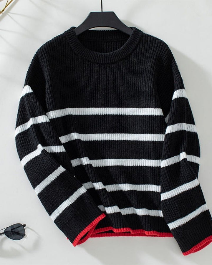 ISEA - Classic knitted jumper with a striped pattern