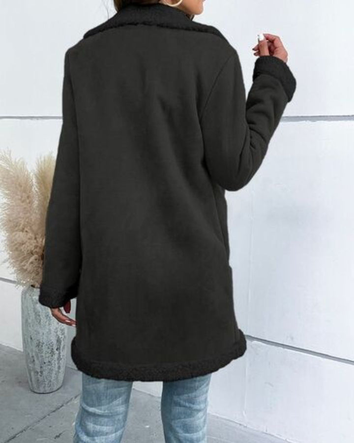 BRILEY - Button Up Lapel Collar Long Sleeve Coat