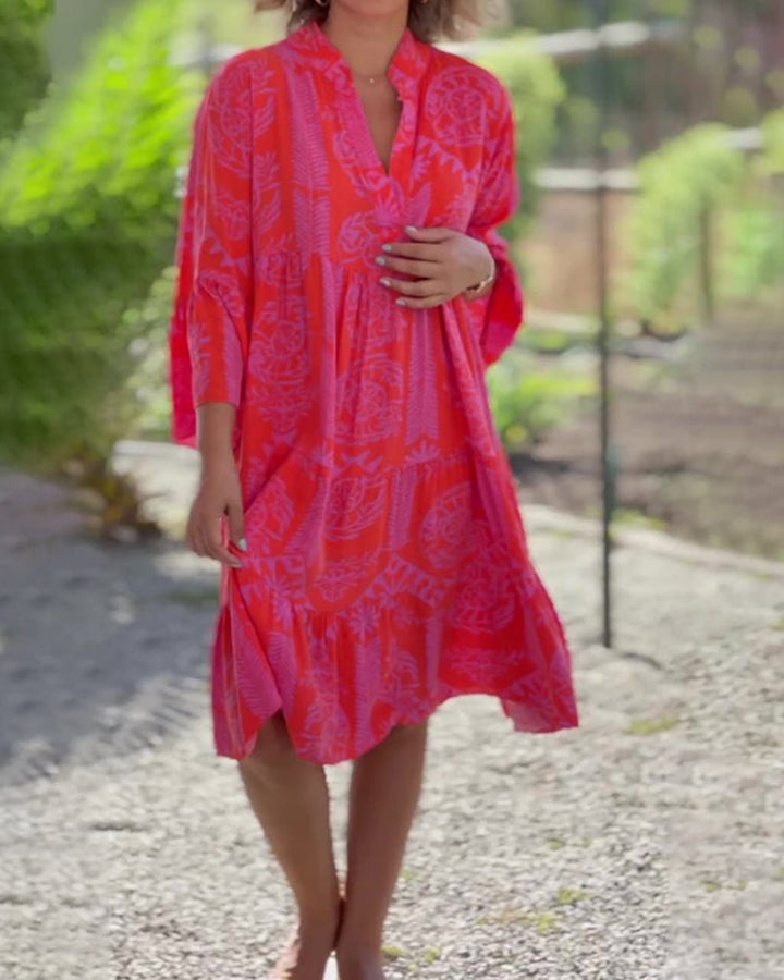 SARA  - Boho loose 3/4 sleeve dress