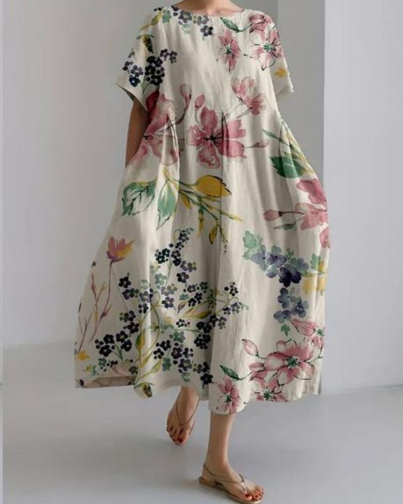 ADENA - ELEGANT FLORAL MAXI DRESS