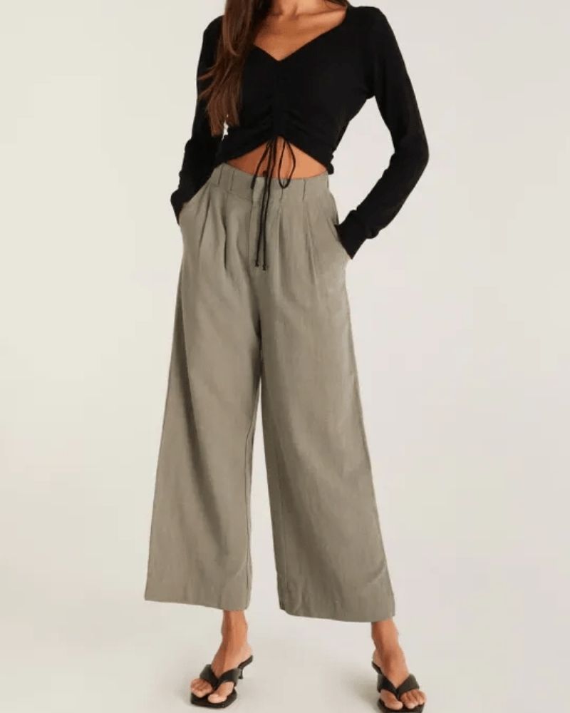 DEILA - CASUAL WIDE LEG TROUSERS