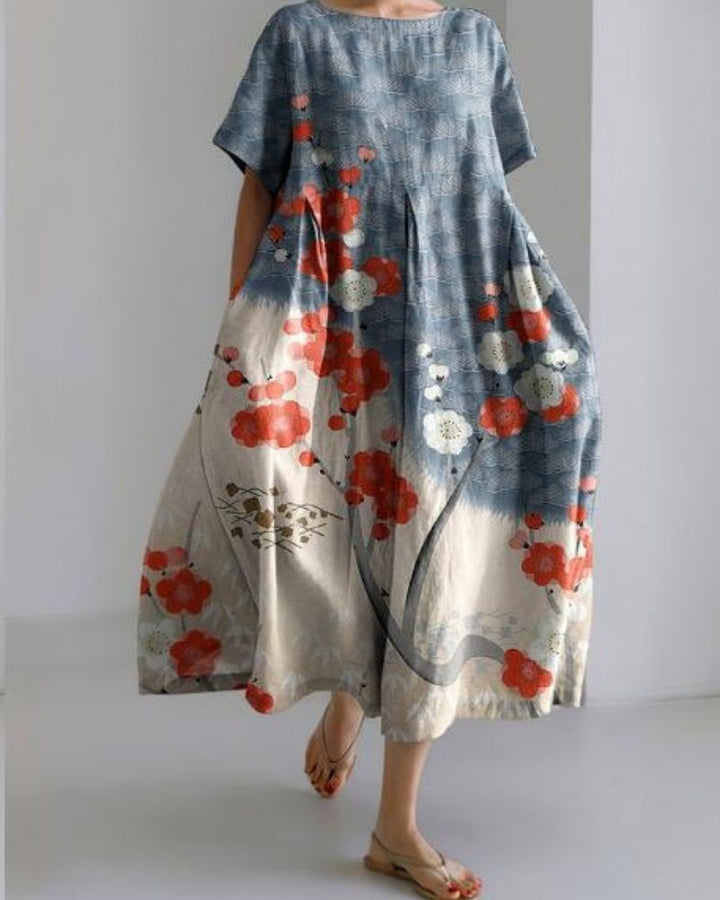 ADENA - ELEGANT FLORAL MAXI DRESS