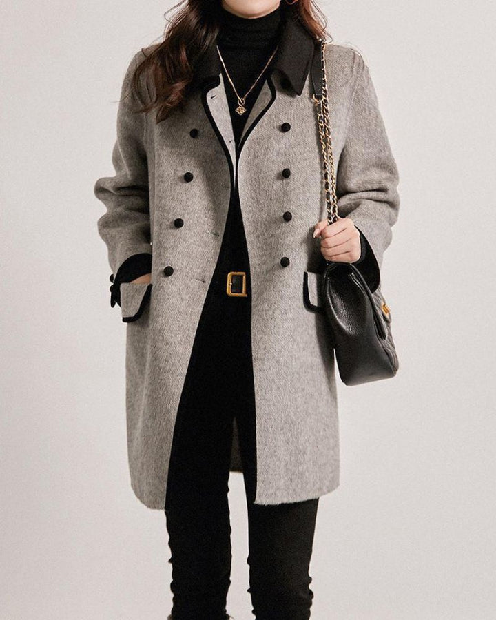 LA VALÉRIE GREY PATCHWORK TRENCH COAT