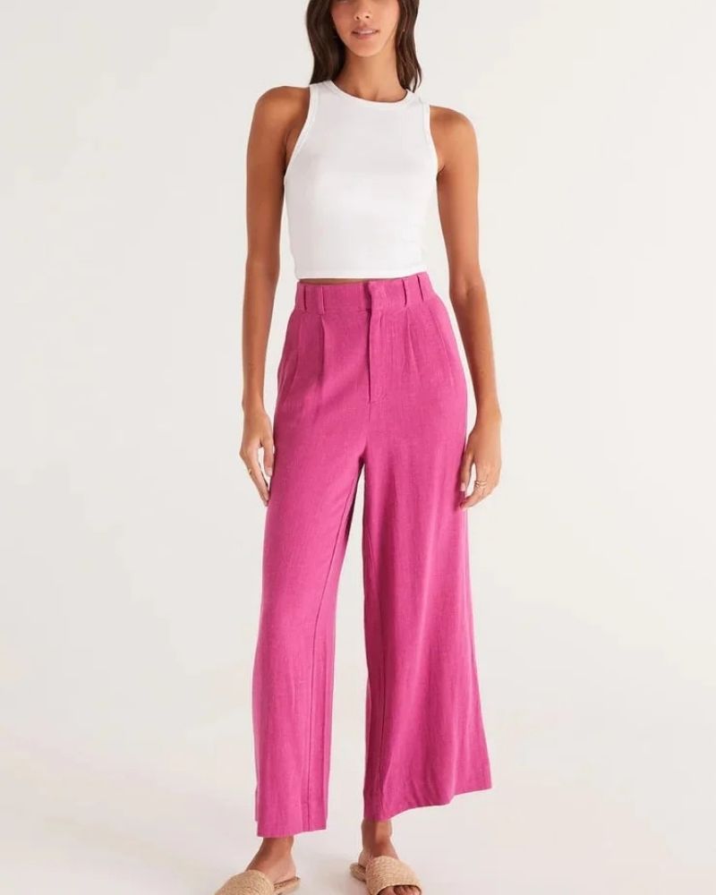 DEILA - CASUAL WIDE LEG TROUSERS