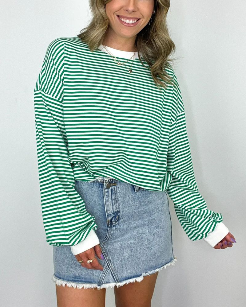 EMITA - Striped Oversized Pullover