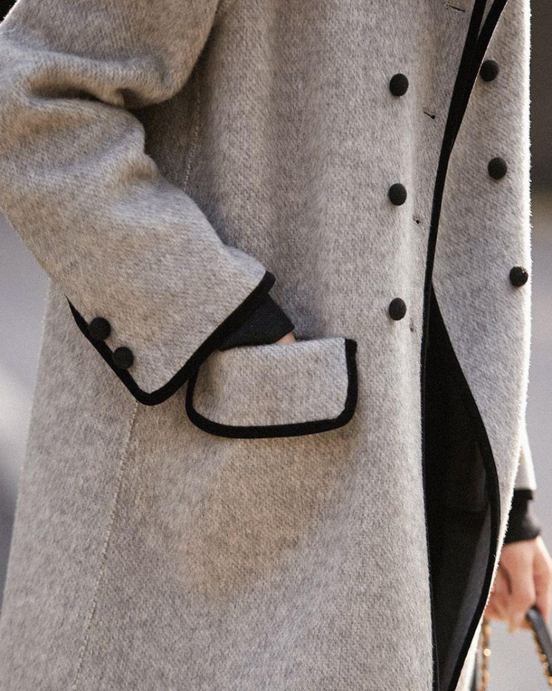 LA VALÉRIE GREY PATCHWORK TRENCH COAT