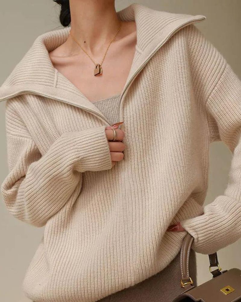 AINEA - CASHMERE SWEATER WITH ZIPPER