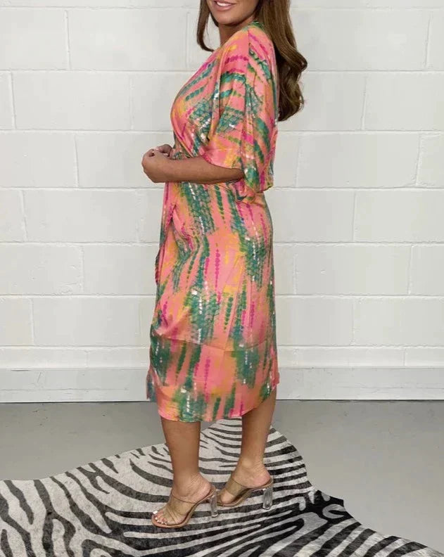 DIANE - PRINTED KIMONO DRESS