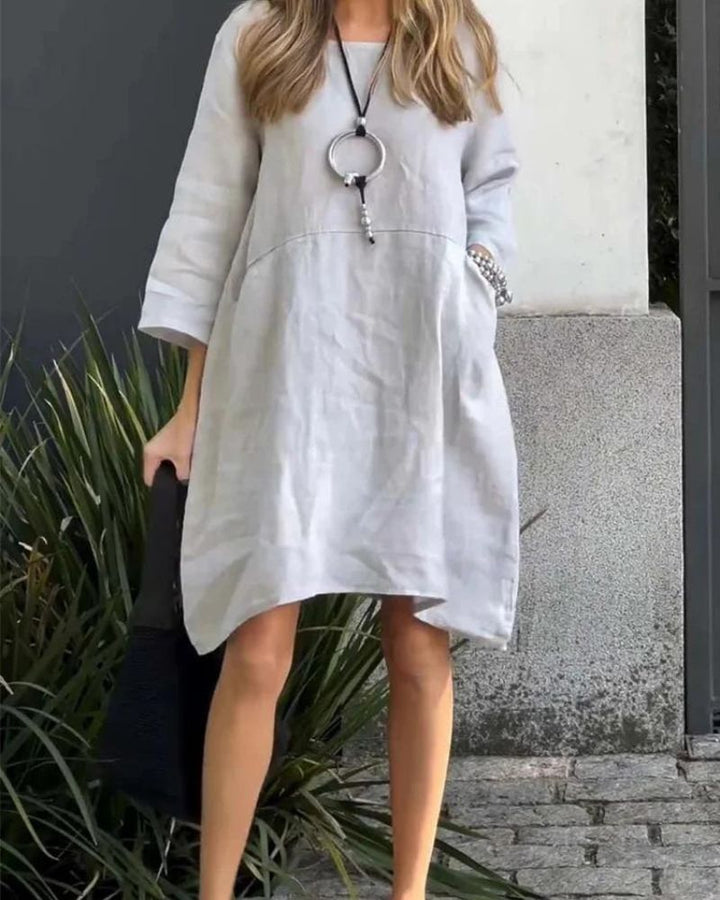 SAURI - Casual cotton and linen dress