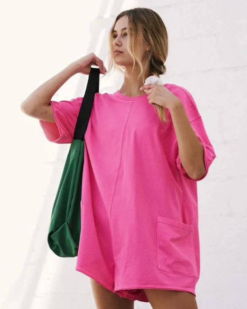 LARA - OVERSIZED COMFY ROMPER TEE