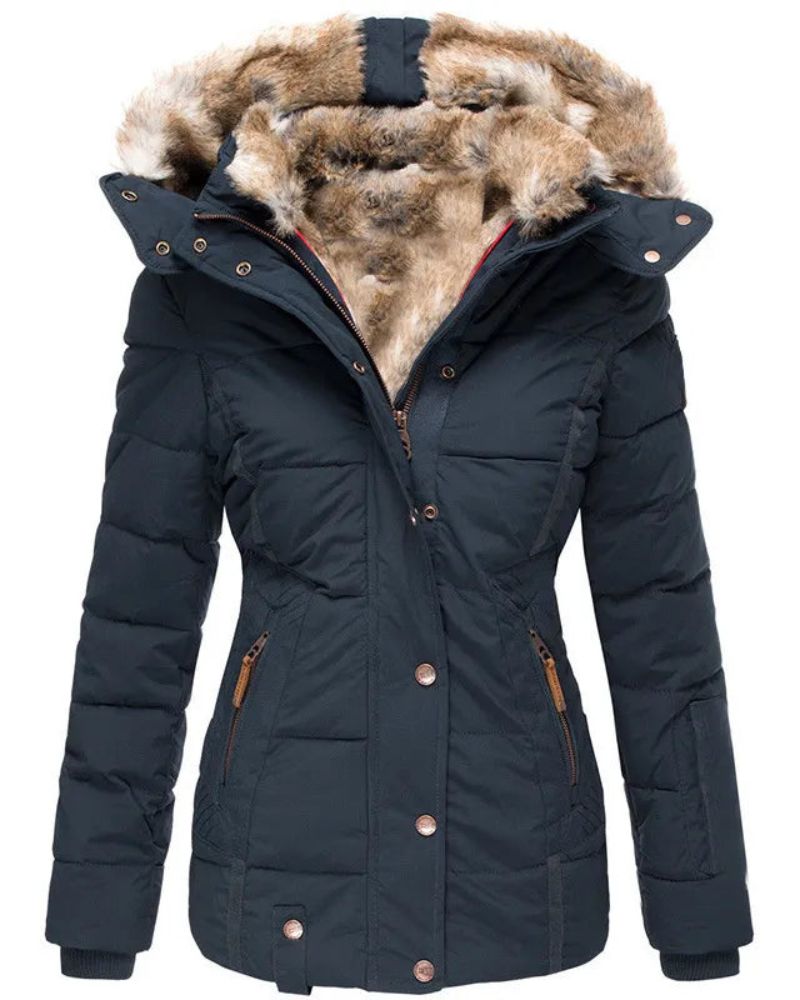 LIENA - Warm winter coat with fur lining