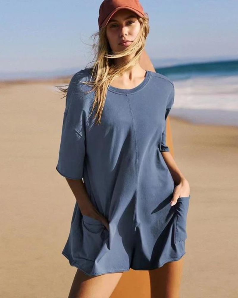 LARA - OVERSIZED COMFY ROMPER TEE