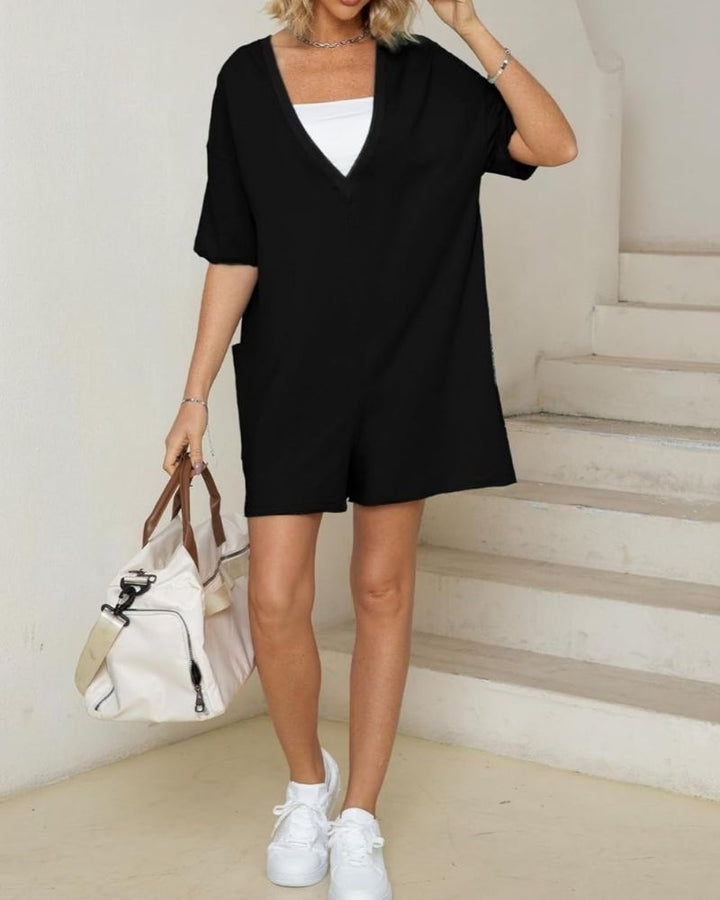 LANIA - OVERSIZED REVERSIBLE TEE ROMPER