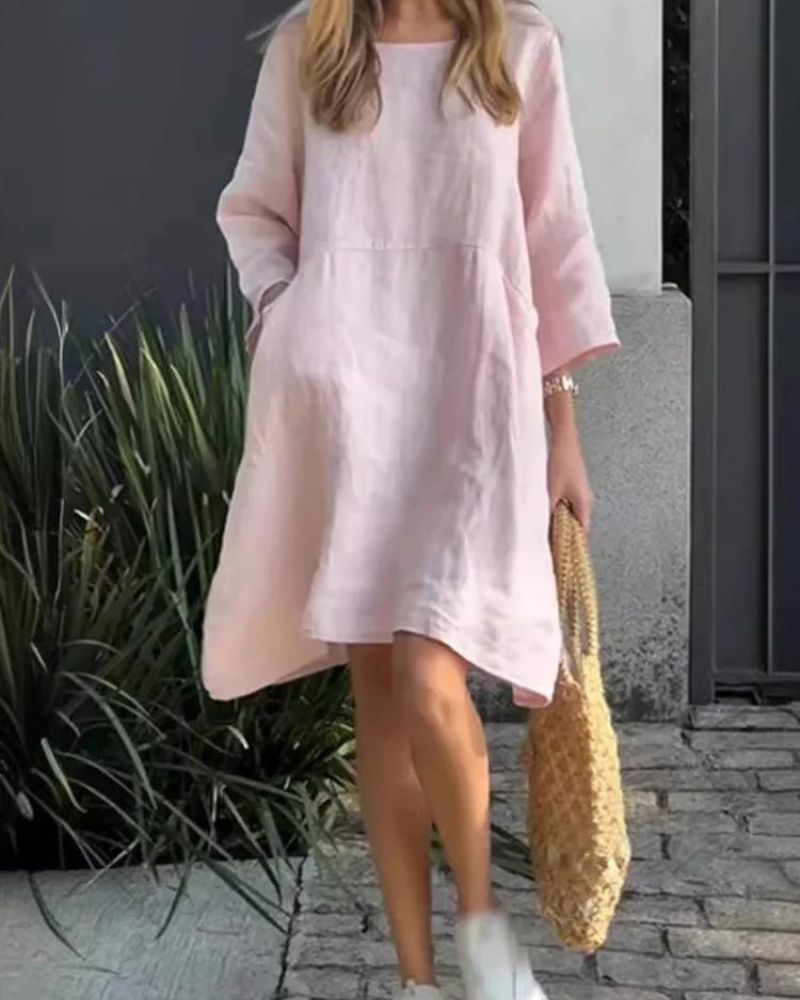 SAURI - Casual cotton and linen dress