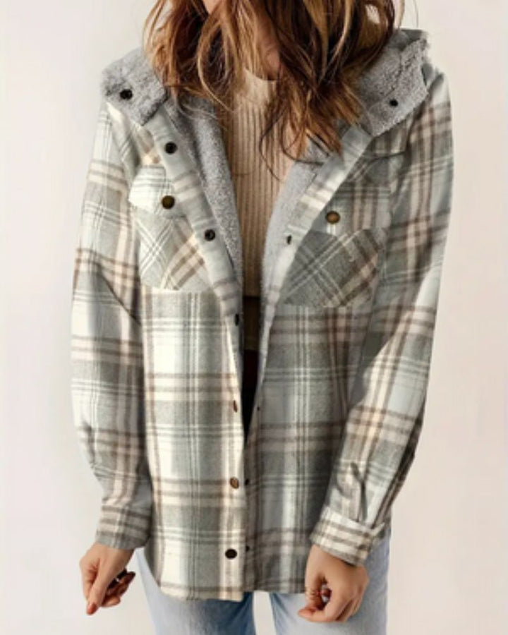 HILARY - Checkered Jacket with Sherpa Lining