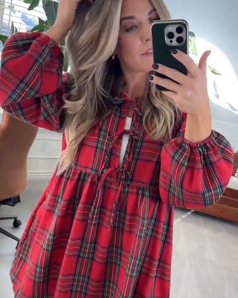 ANARE - Festival plaid dress