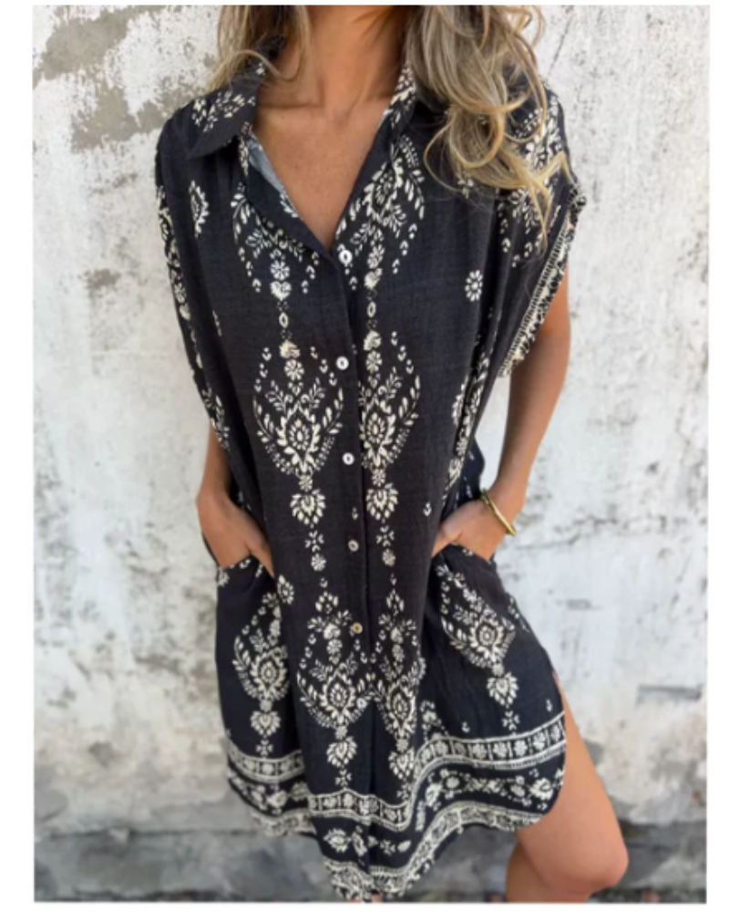 ORONE - Loose-Fit Printed Dress
