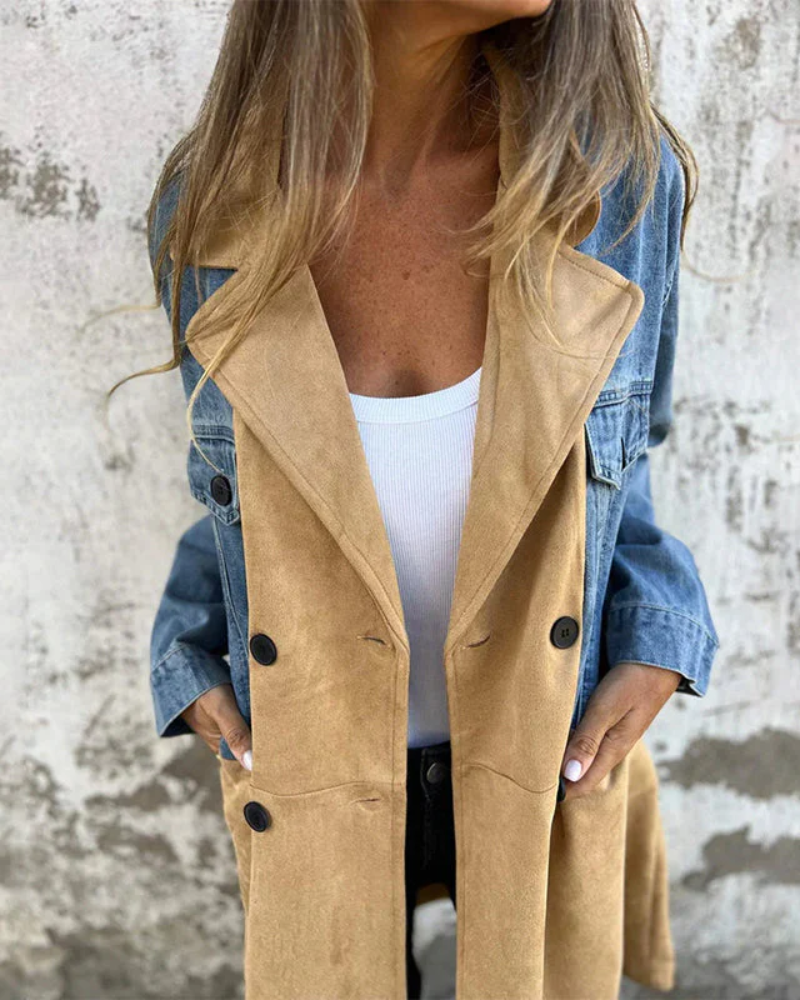 MARITES - DENIM AND SUEDE COAT