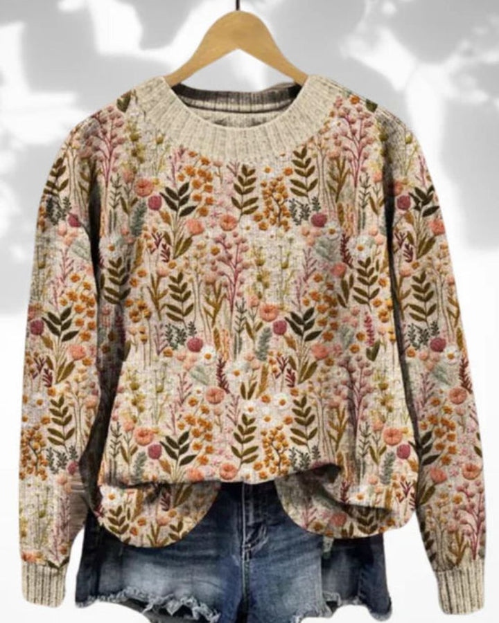 DEANA - COMFORTABLE FLORAL SWEATER