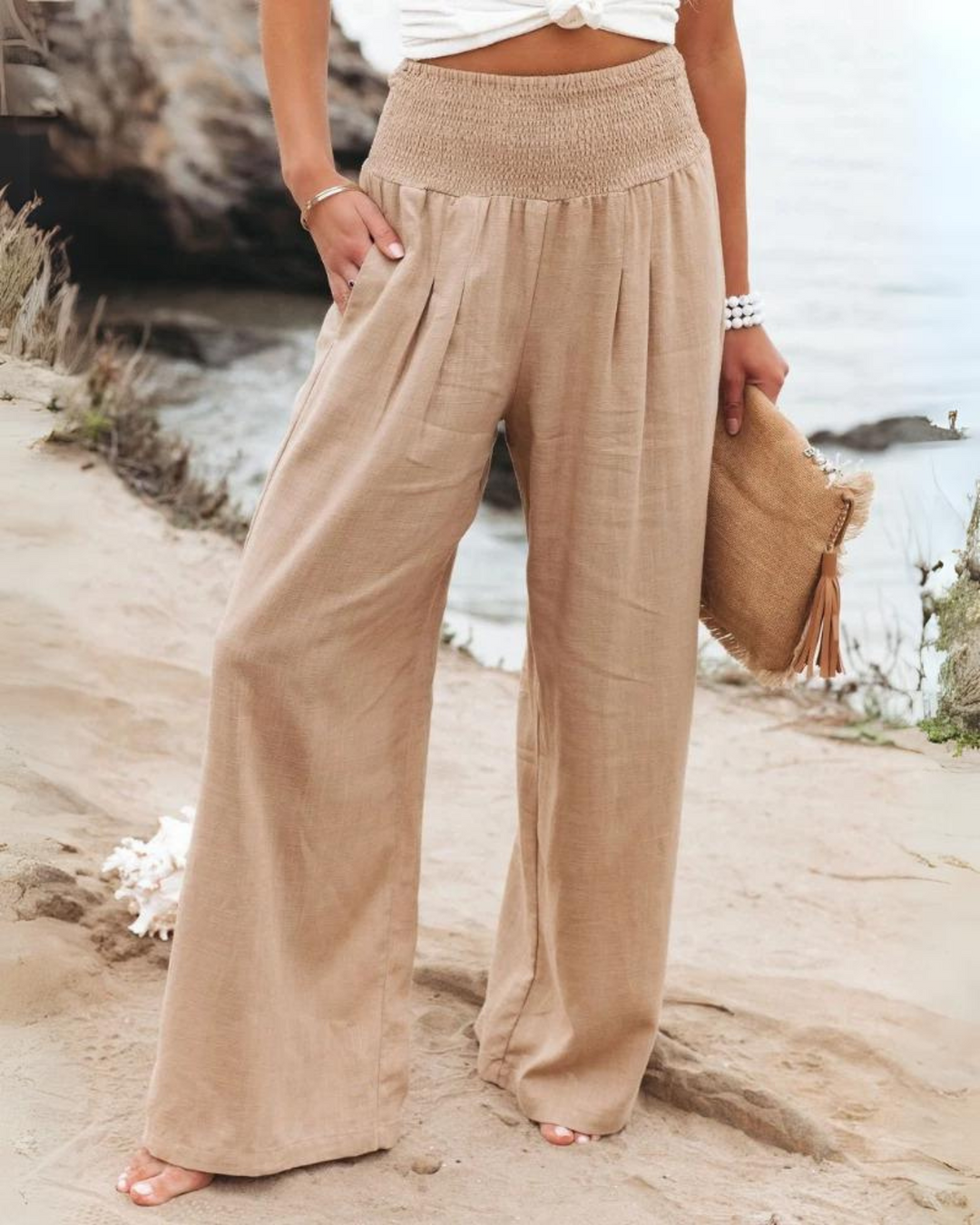 Ubud -High waist cotton pants