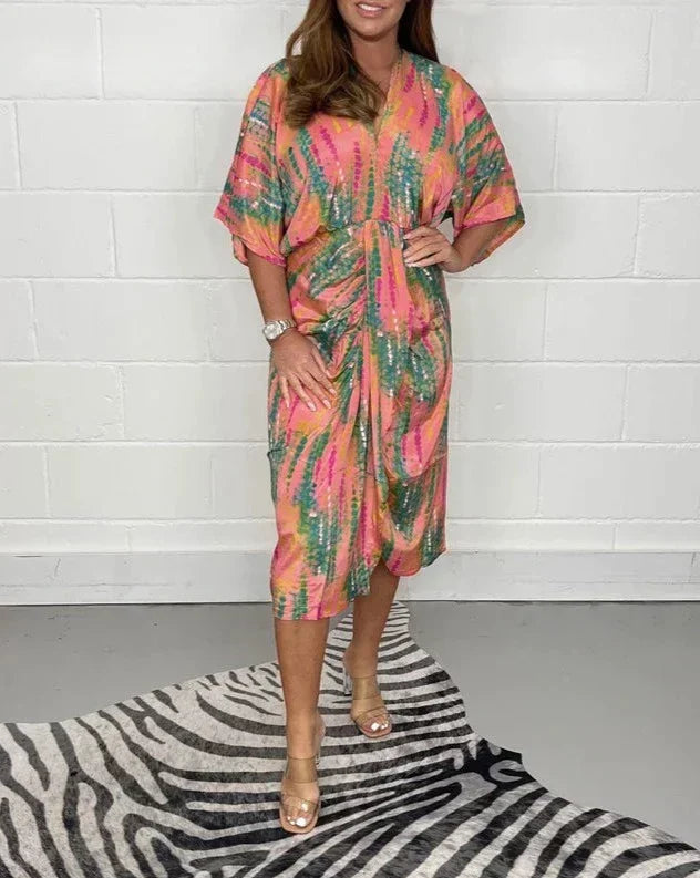 DIANE - PRINTED KIMONO DRESS